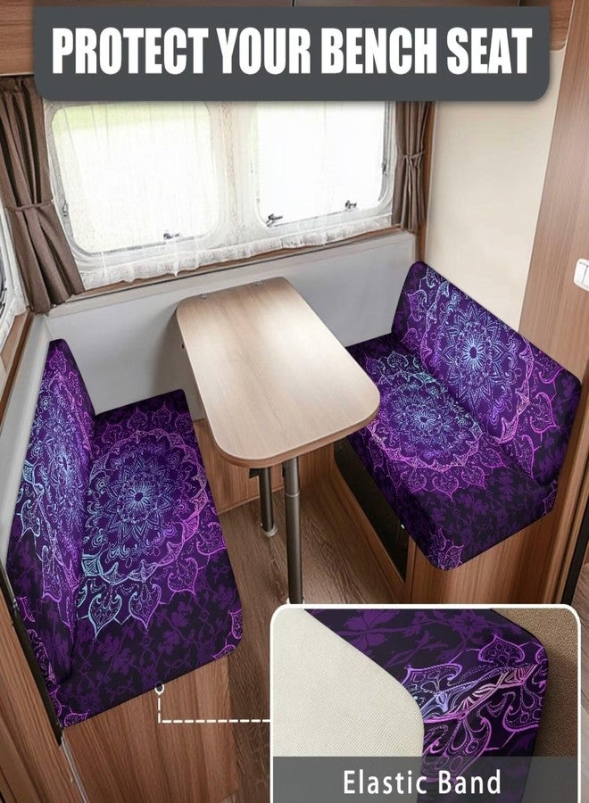 Mintulipy Purple Mandala RV Dinette Cushion Covers, Stretch Rv Seat Covers,Camper Cushion Covers, Washable Camper Dinette Cushion Covers for Travel Trailer Couch - Image 2